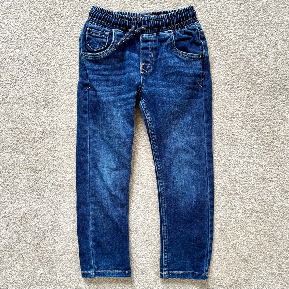 Cat & Jack Toddler Boys 4T Pull-On Jeans Elastic Waist Dark Wash